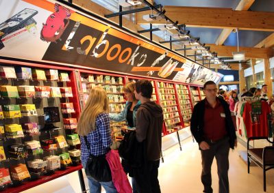 on-site shop at zotter chocolate factory