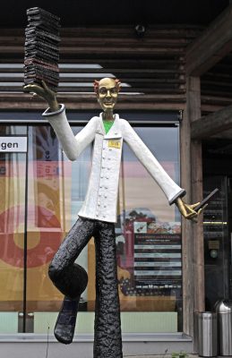 quirky statue from Zotter chocolate factory