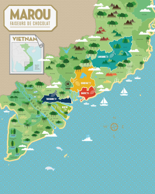Marou's map of Vietnam divided by terroir