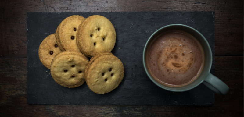chocolate button shortbread cookies