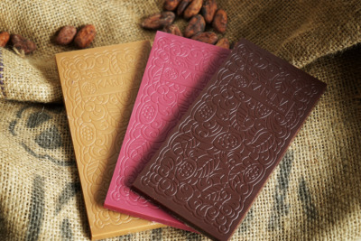 karuna chocolate bars with beautiful mould design
