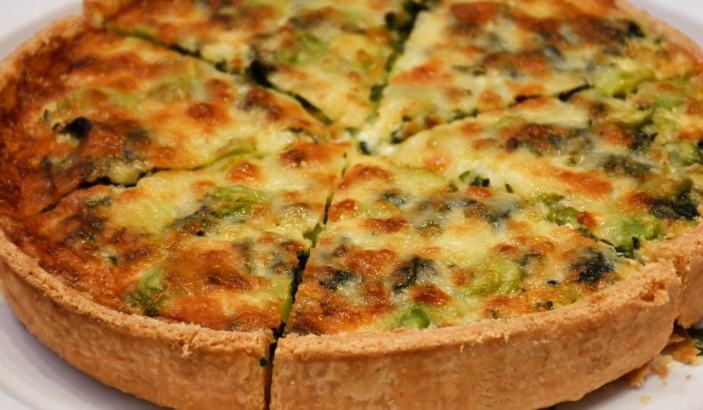 close up of the coronation quiche