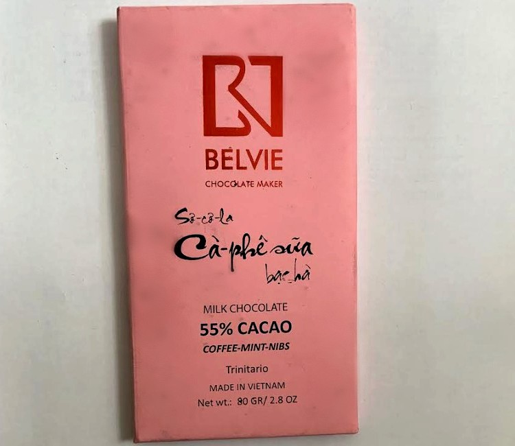 belvie coffee mint nibs milk chocolate