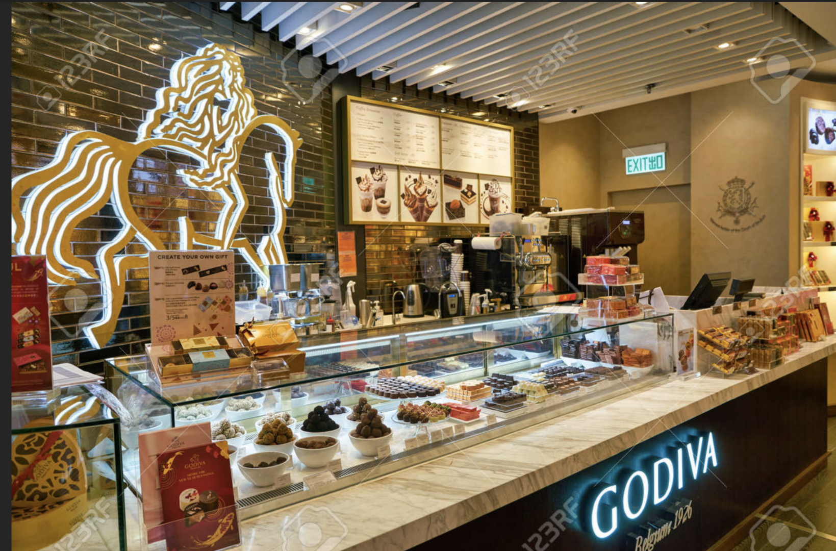 Godiva chooclate counter