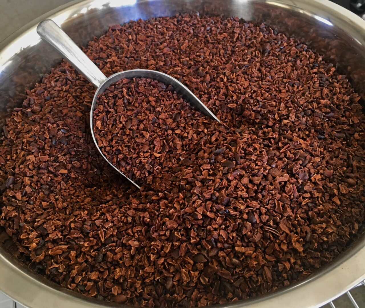 cocoa nibs are winnowing